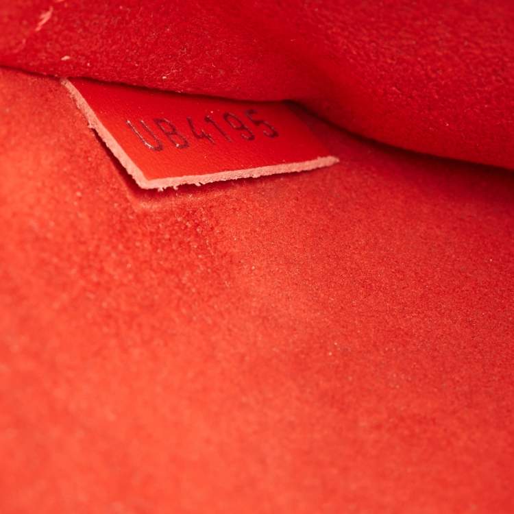 Pre Owned Louis Vuitton Castillan Red Epi Leather Neverfull MM Bag
