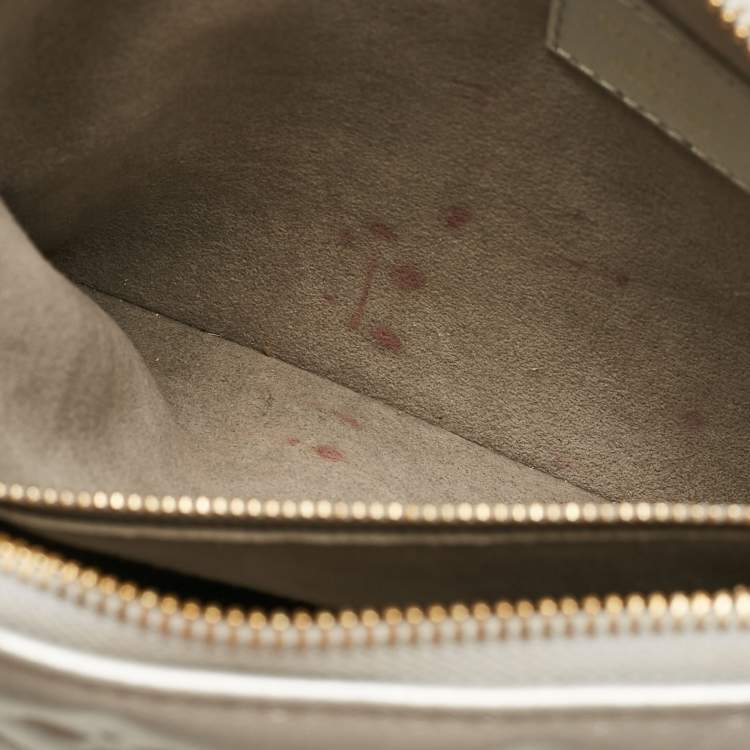 Pre Owned Louis Vuitton Silver Monogram Embossed Puffy Leather Coussin BB Bag