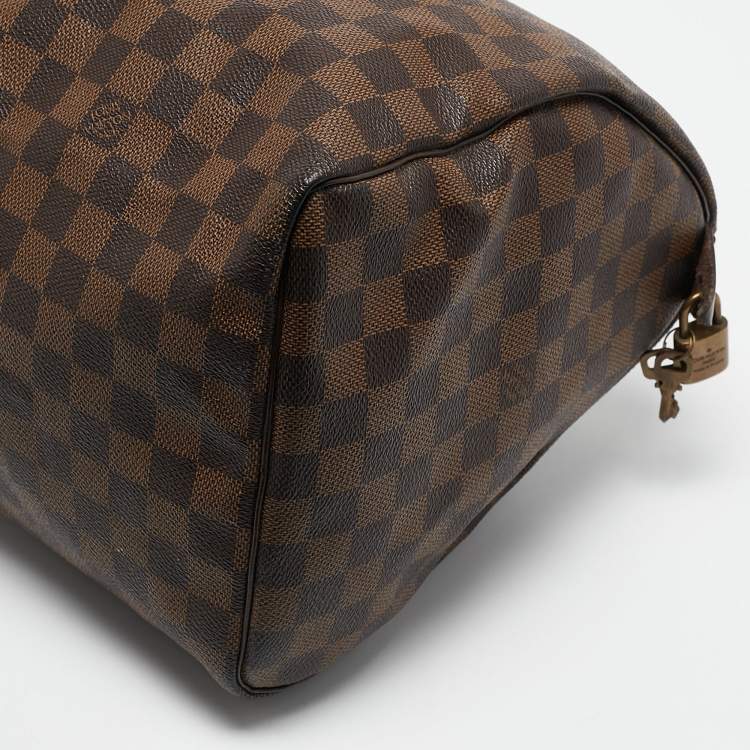 Pre Owned Louis Vuitton Damier Ebene Canvas Speedy 35 Bag