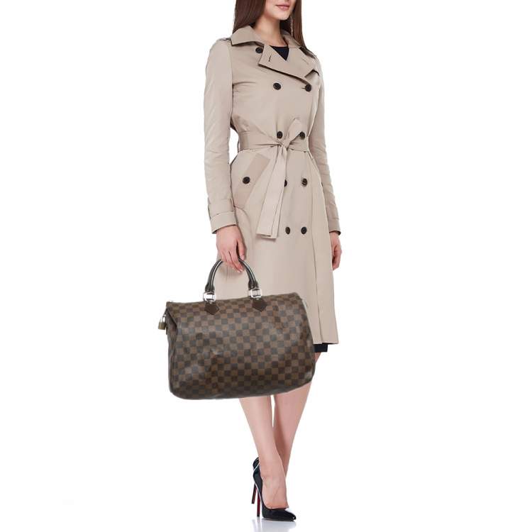 Pre Owned Louis Vuitton Damier Ebene Canvas Speedy 35 Bag