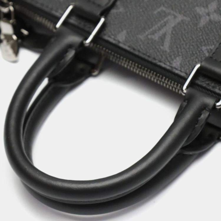 Pre Owned Louis Vuitton Black Monogram Eclipse Sac Plat Tote Bag