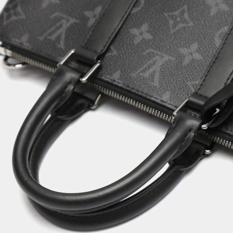 Pre Owned Louis Vuitton Black Monogram Eclipse Sac Plat Tote Bag