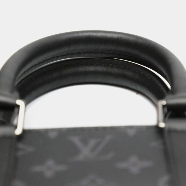 Pre Owned Louis Vuitton Black Monogram Eclipse Sac Plat Tote Bag