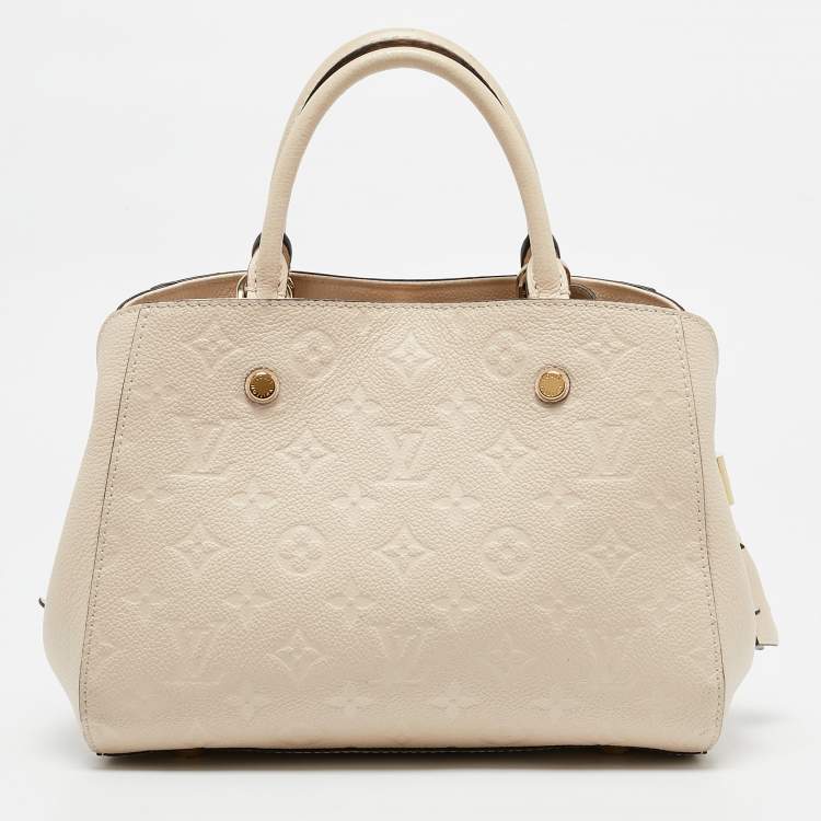 Pre Owned Louis Vuitton Creme Empreinte Leather Montaigne BB Bag