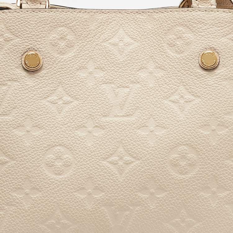 Pre Owned Louis Vuitton Creme Empreinte Leather Montaigne BB Bag