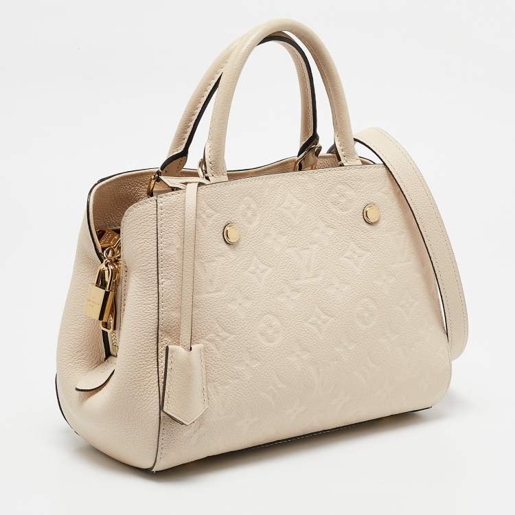 Pre Owned Louis Vuitton Creme Empreinte Leather Montaigne BB Bag