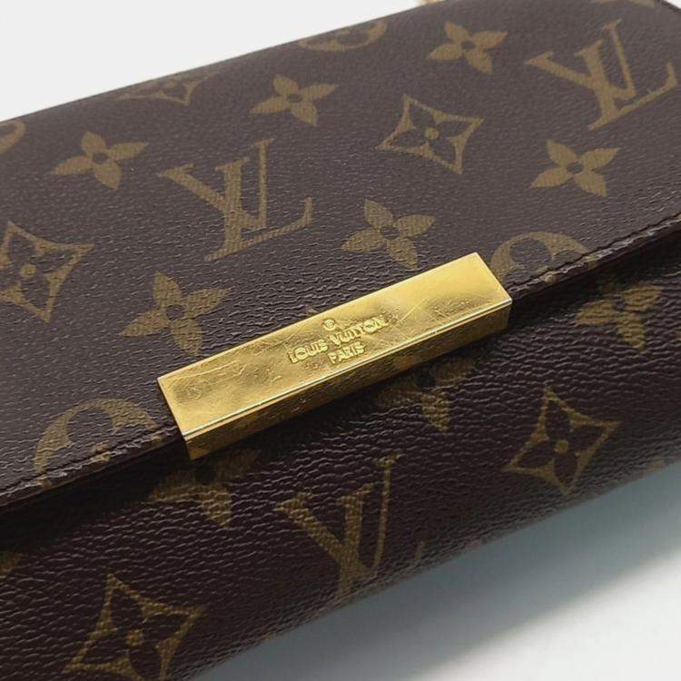 Pre Owned Louis Vuitton Brown Canvas Monogram Favorite PM bag