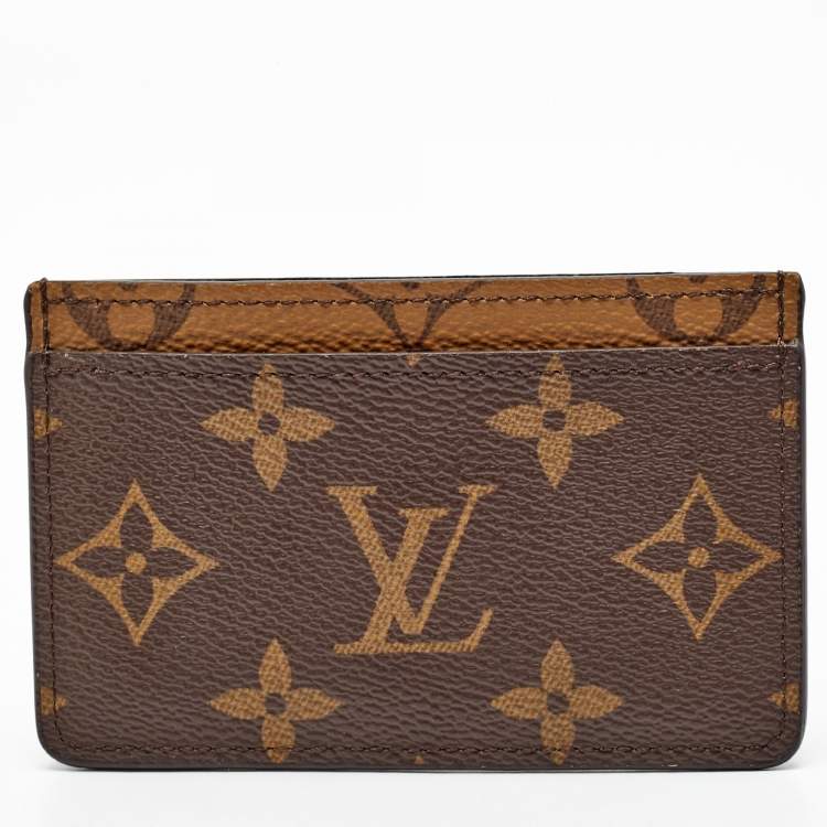 Pre Owned Louis Vuitton Monogram Reverse Canvas Card Holder