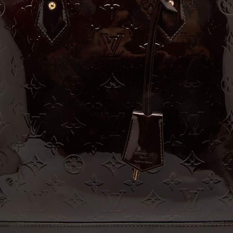 Pre Owned Louis Vuitton Amarante Monogram Vernis Alma GM Bag