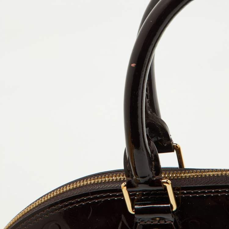 Pre Owned Louis Vuitton Amarante Monogram Vernis Alma GM Bag