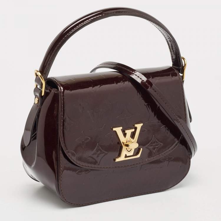Pre Owned Louis Vuitton Amarante Monogram Vernis Pasadena Bag