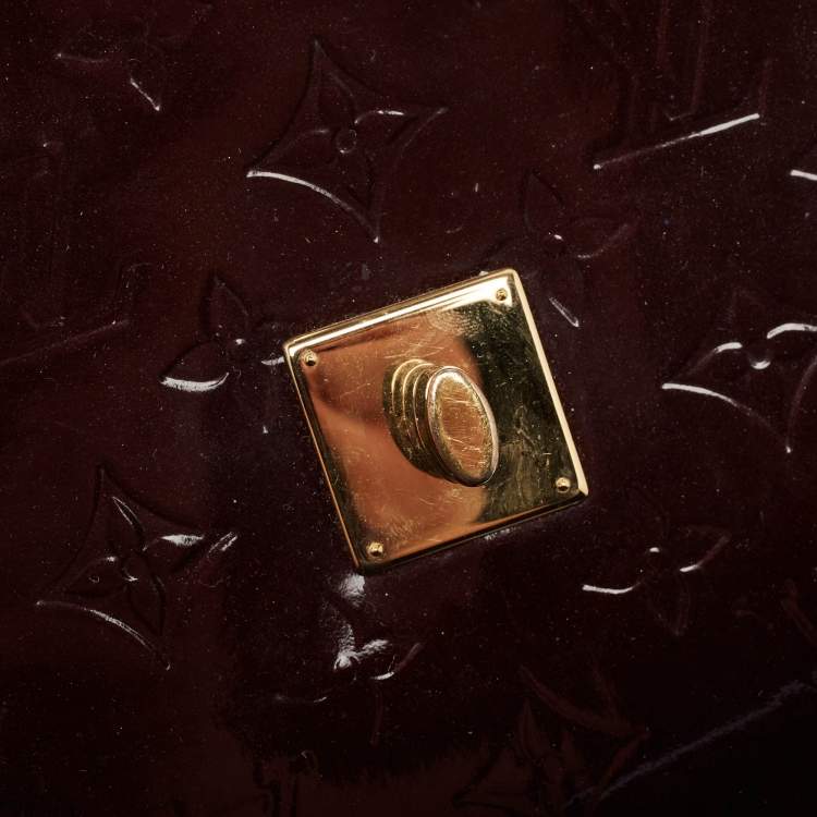 Pre Owned Louis Vuitton Amarante Monogram Vernis Pasadena Bag