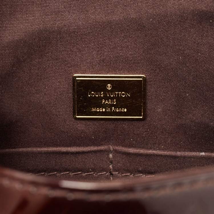 Pre Owned Louis Vuitton Amarante Monogram Vernis Pasadena Bag