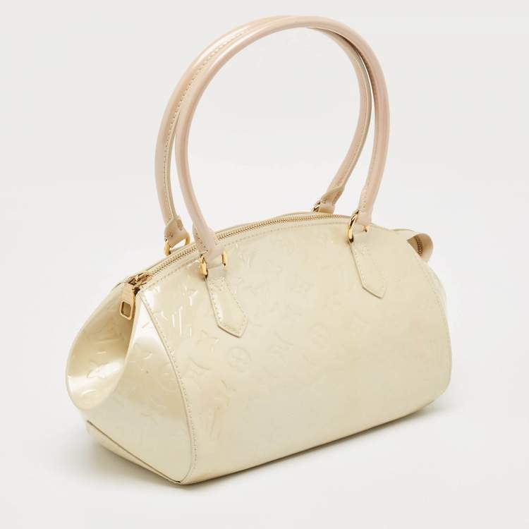 Pre Owned Louis Vuitton Perle Monogram Vernis Sherwood PM Bag w/ Sarah Wallet