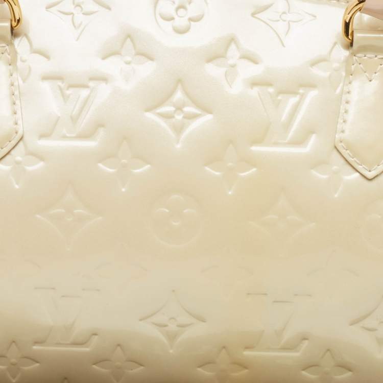 Pre Owned Louis Vuitton Perle Monogram Vernis Sherwood PM Bag w/ Sarah Wallet