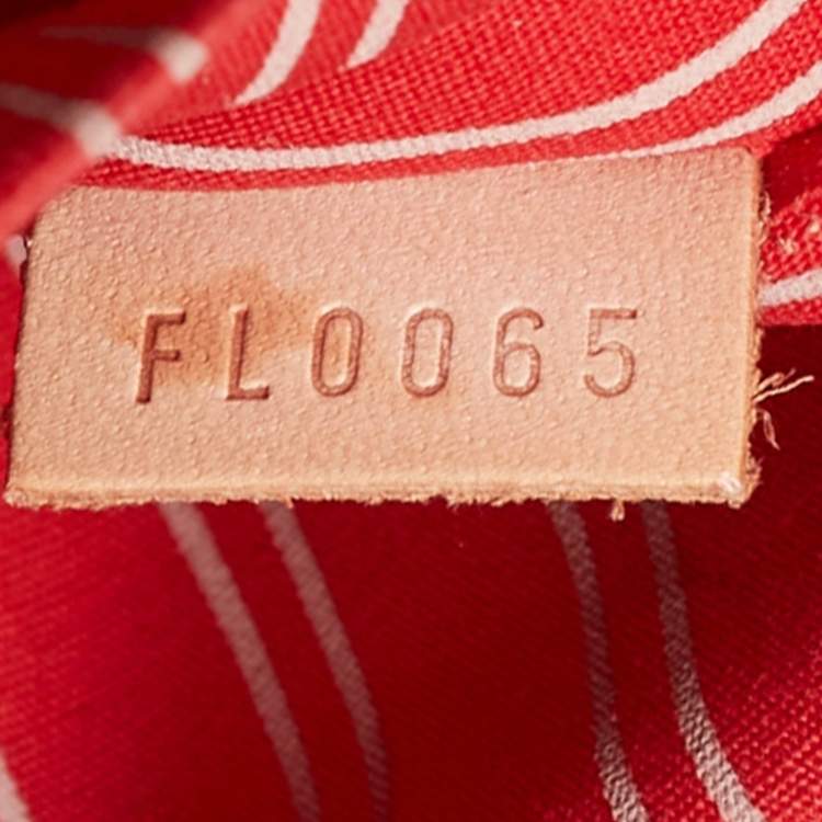 Pre Owned Louis Vuitton Beige/Red Canvas Antigua Cabas PM Bag