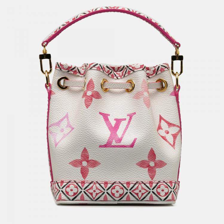 Pre Owned Louis Vuitton Rose Canvas Nano Noe Shoulder Bag