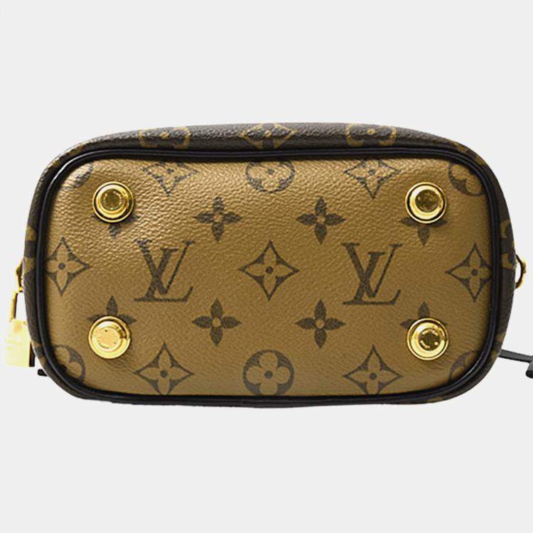 Pre Owned Louis Vuitton Brown Canvas Monogram Reverse Vanity PM Handbag