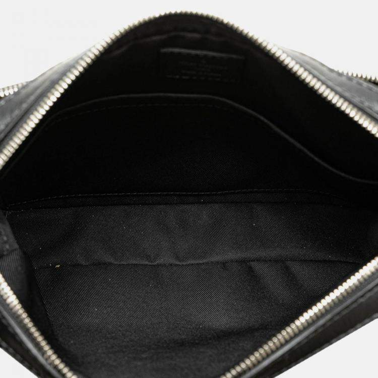 Pre Owned Louis Vuitton Black Canvas Trio Messenger Bag