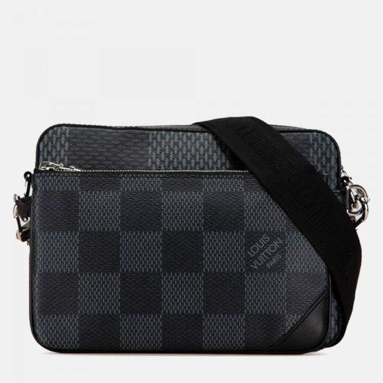 Pre Owned Louis Vuitton Black Canvas Trio Messenger Bag