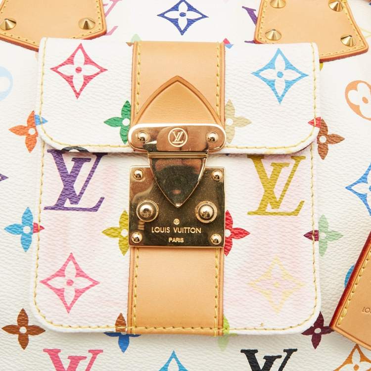 Pre Owned Louis Vuitton White Monogram Multicolore Canvas Speedy 30 Bag