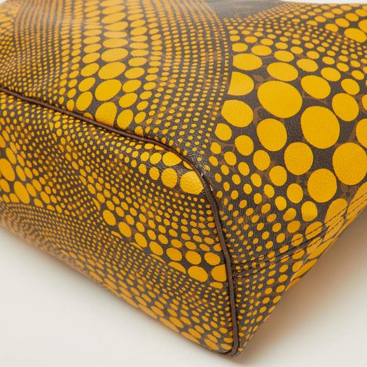 Pre Owned Louis Vuitton Yellow Monogram Waves Limited Edition Yayoi Kusama Neverfull MM Bag