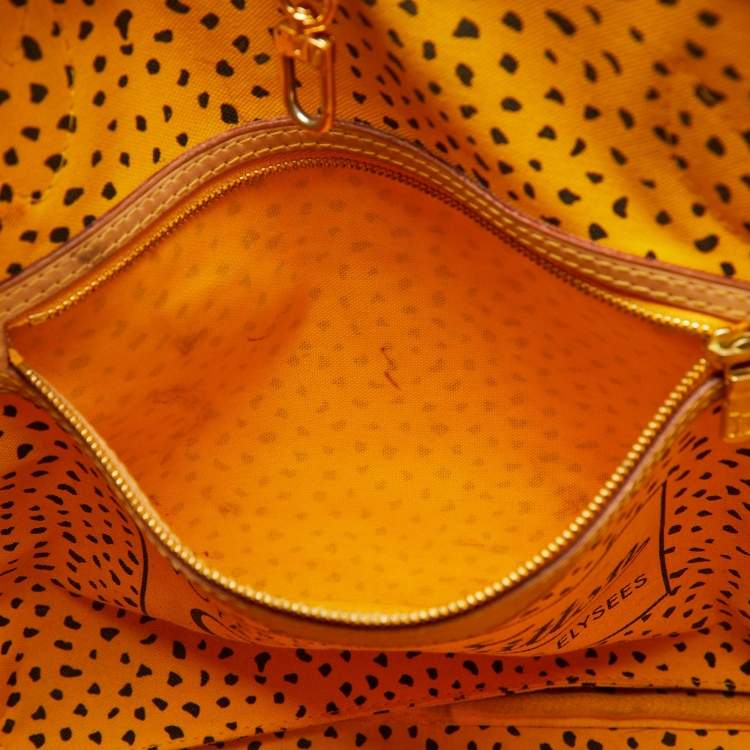 Pre Owned Louis Vuitton Yellow Monogram Waves Limited Edition Yayoi Kusama Neverfull MM Bag
