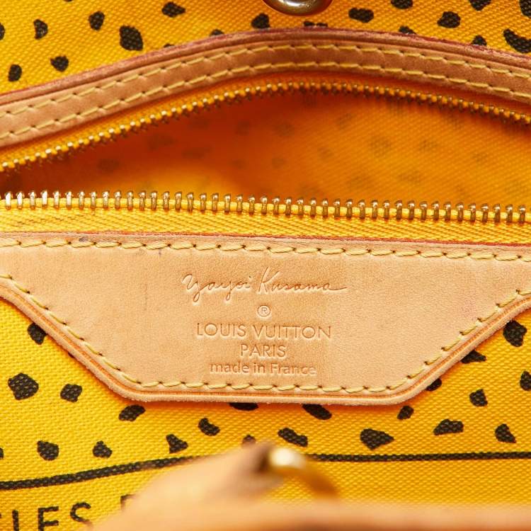 Pre Owned Louis Vuitton Yellow Monogram Waves Limited Edition Yayoi Kusama Neverfull MM Bag