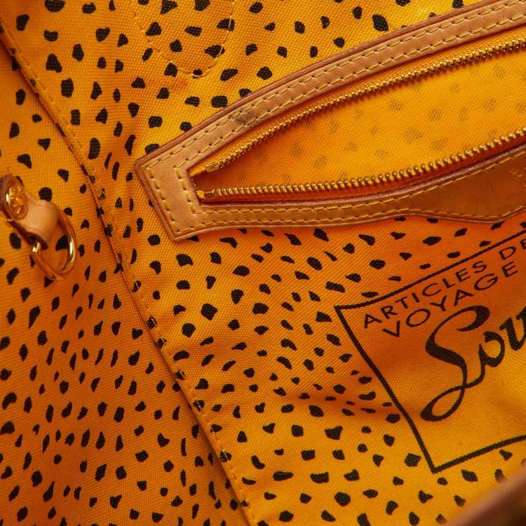 Pre Owned Louis Vuitton Yellow Monogram Waves Limited Edition Yayoi Kusama Neverfull MM Bag