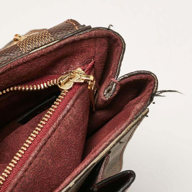 Pre Owned Louis Vuitton Bordeaux Damier Ebene Canvas Vavin PM Bag