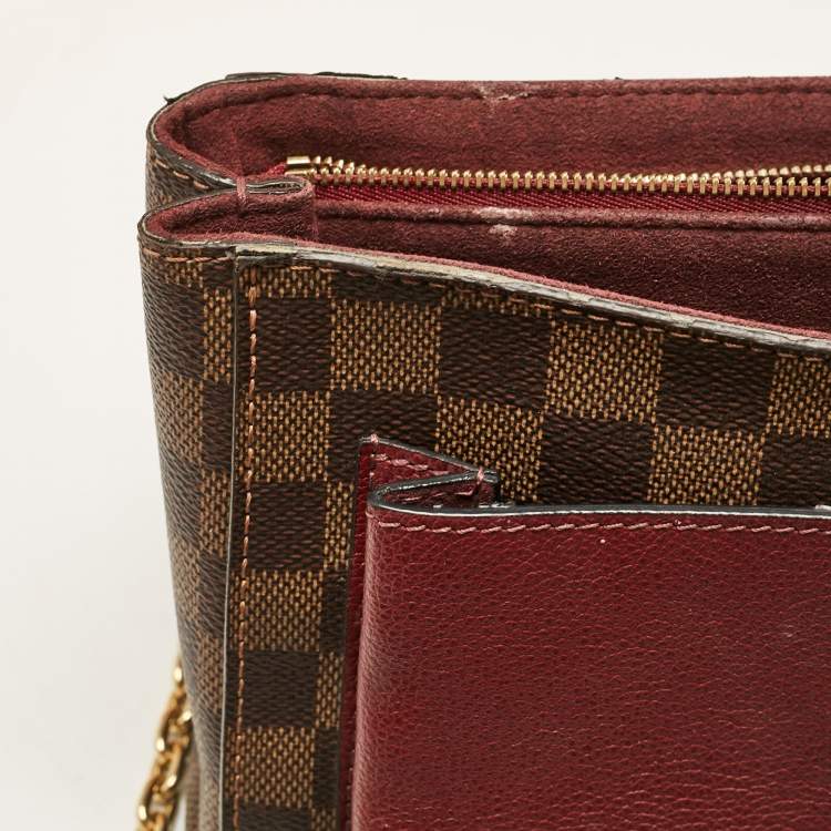 Pre Owned Louis Vuitton Bordeaux Damier Ebene Canvas Vavin PM Bag