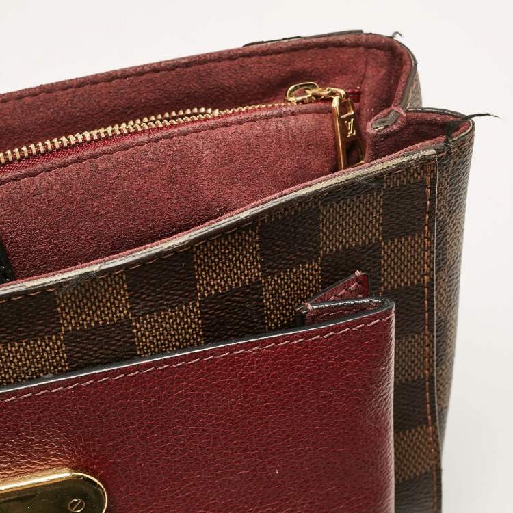 Pre Owned Louis Vuitton Bordeaux Damier Ebene Canvas Vavin PM Bag