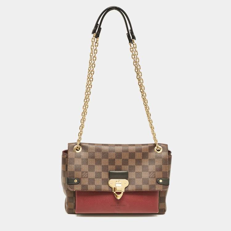 Pre Owned Louis Vuitton Bordeaux Damier Ebene Canvas Vavin PM Bag