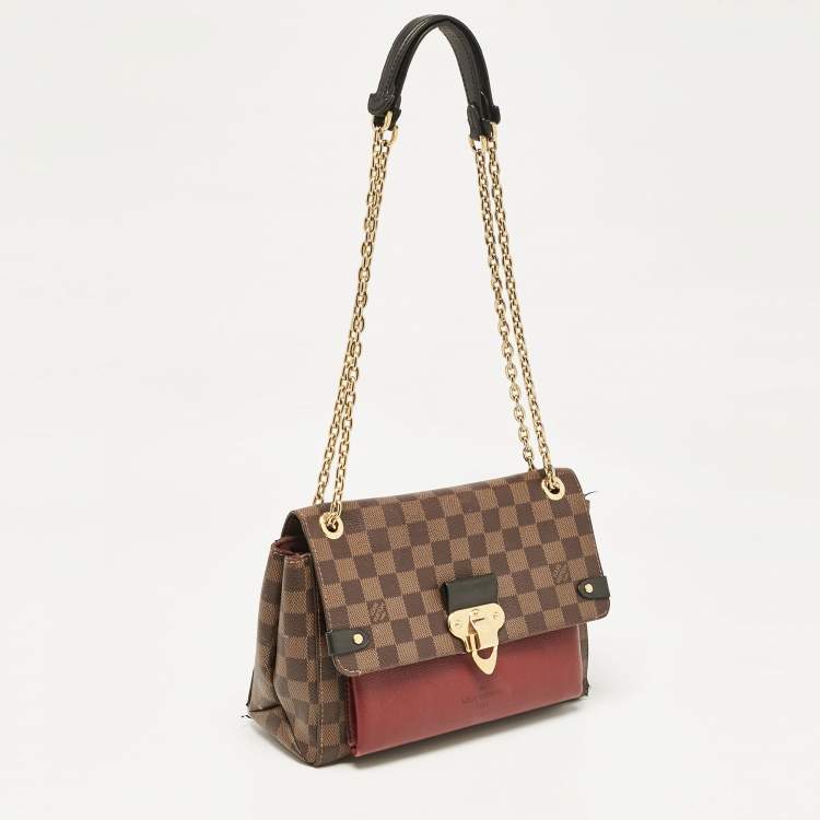 Pre Owned Louis Vuitton Bordeaux Damier Ebene Canvas Vavin PM Bag