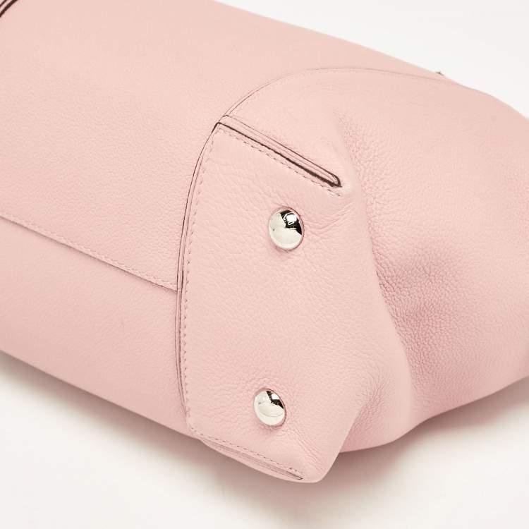 Pre Owned Louis Vuitton Pink/Beige Leather and Python Soft Lockit PM Bag