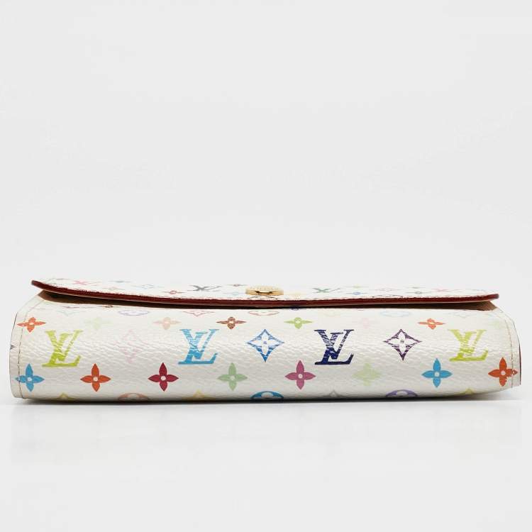 Pre Owned Louis Vuitton White Monogram Multicolore Canvas Alexandra Wallet