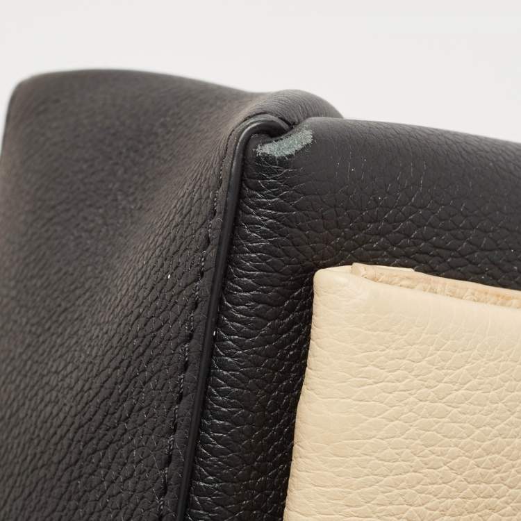 Pre Owned Louis Vuitton Black/Cream Leather Mylockme Bag