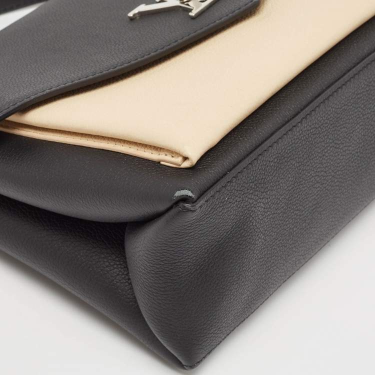 Pre Owned Louis Vuitton Black/Cream Leather Mylockme Bag