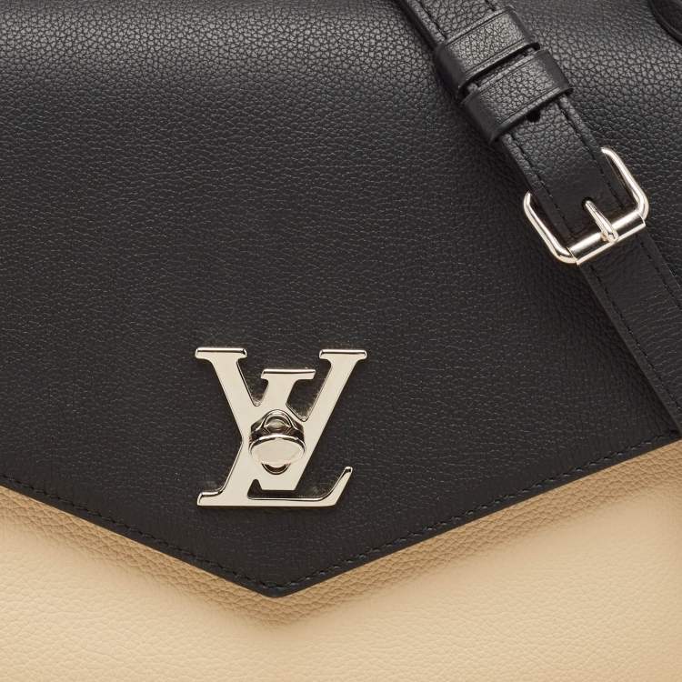 Pre Owned Louis Vuitton Black/Cream Leather Mylockme Bag