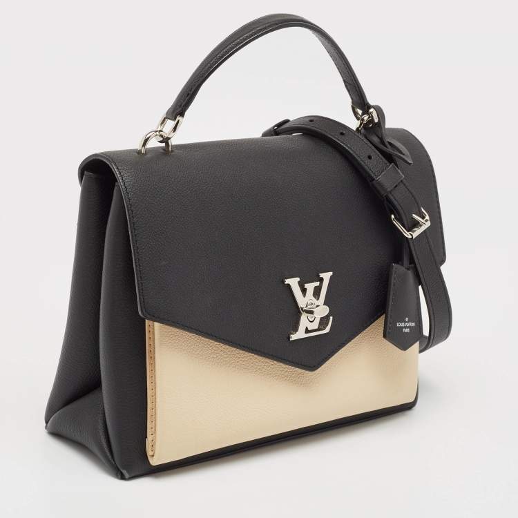 Pre Owned Louis Vuitton Black/Cream Leather Mylockme Bag