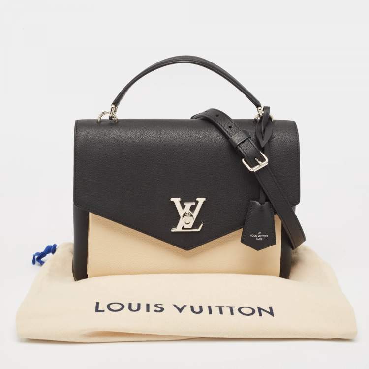 Pre Owned Louis Vuitton Black/Cream Leather Mylockme Bag