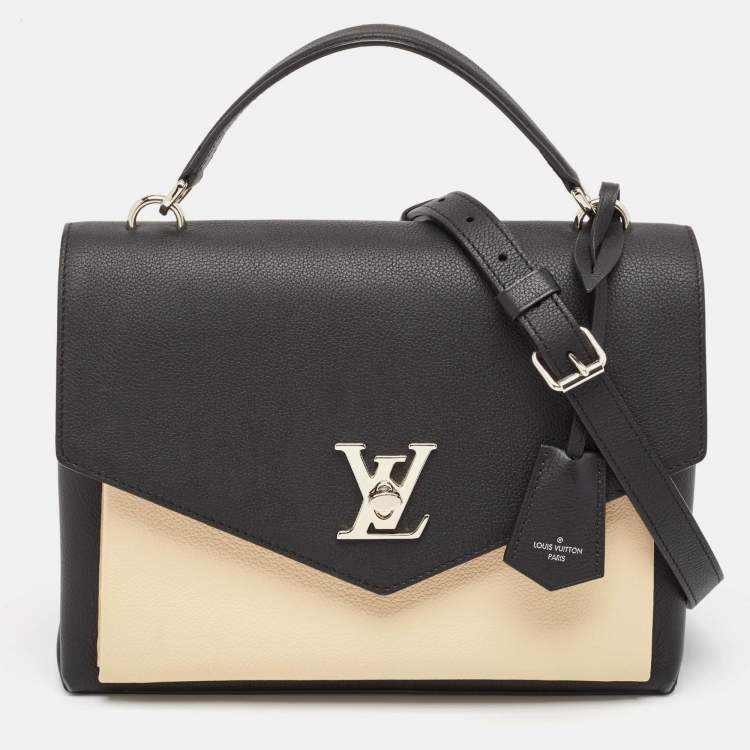 Pre Owned Louis Vuitton Black/Cream Leather Mylockme Bag