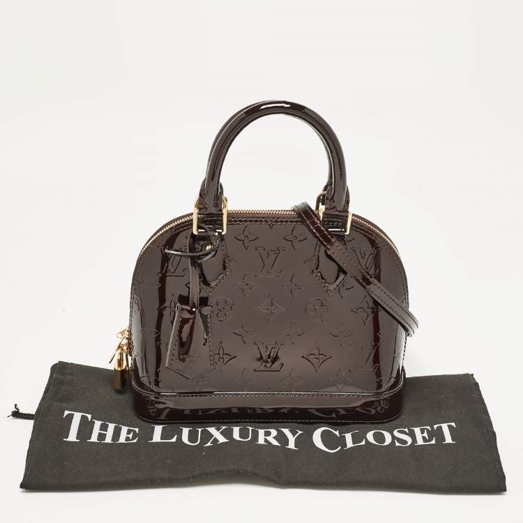 Pre Owned Louis Vuitton Amarante Monogram Vernis Alma BB Bag