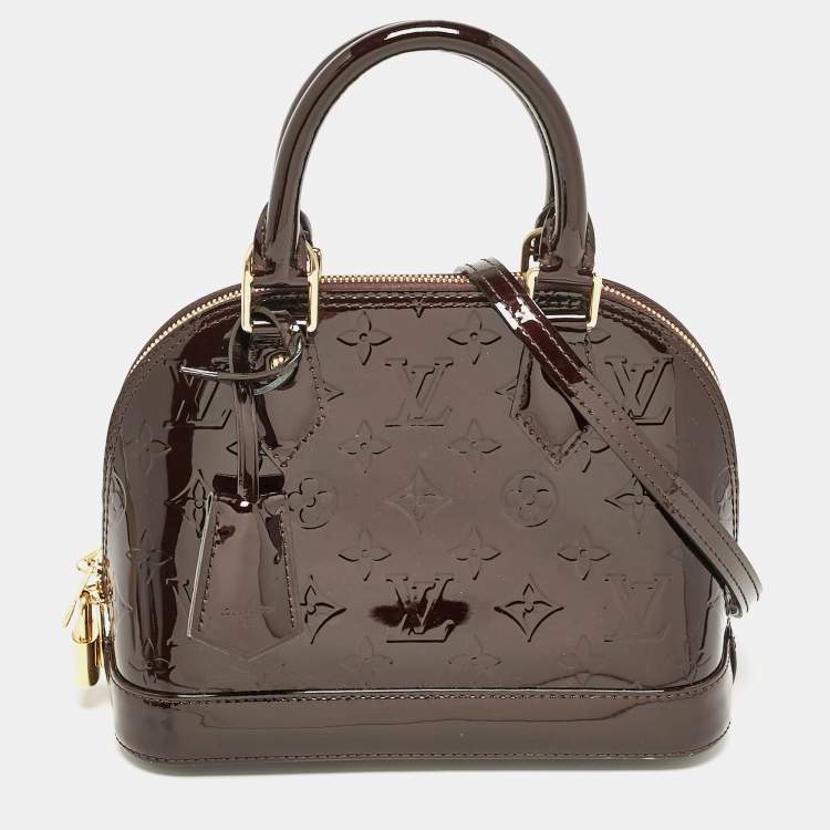 Pre Owned Louis Vuitton Amarante Monogram Vernis Alma BB Bag