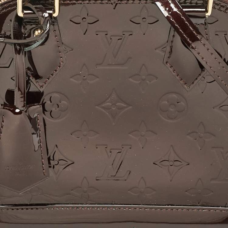 Pre Owned Louis Vuitton Amarante Monogram Vernis Alma BB Bag