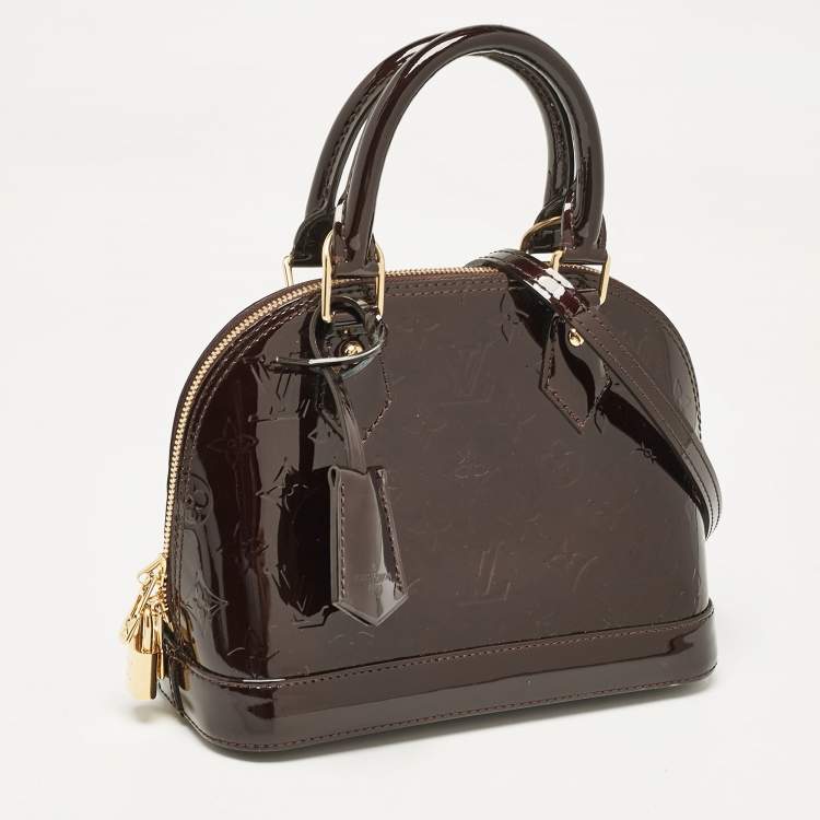 Pre Owned Louis Vuitton Amarante Monogram Vernis Alma BB Bag
