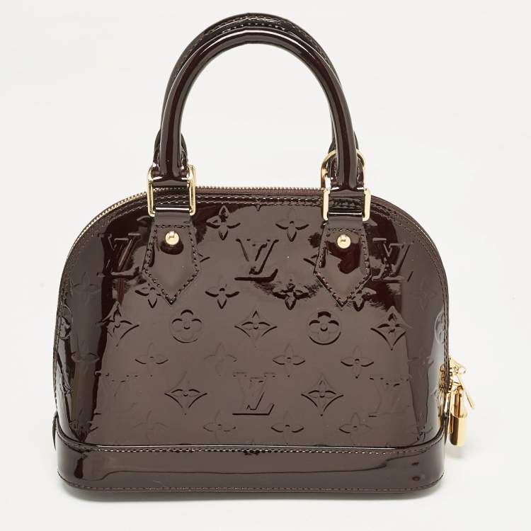 Pre Owned Louis Vuitton Amarante Monogram Vernis Alma BB Bag