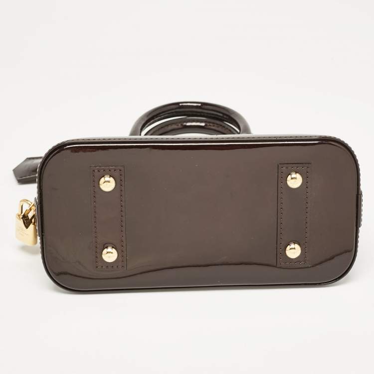 Pre Owned Louis Vuitton Amarante Monogram Vernis Alma BB Bag