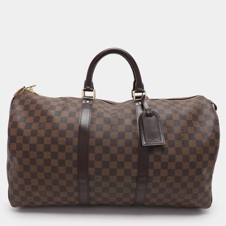 Pre Owned Louis Vuitton Damier Ebene Canvas Keepall 50 Bag