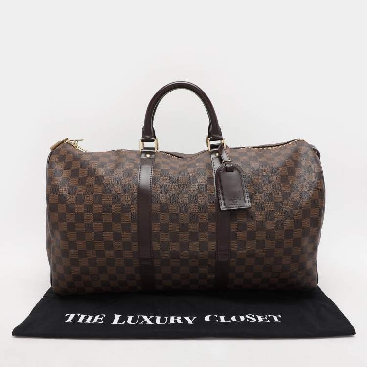 Pre Owned Louis Vuitton Damier Ebene Canvas Keepall 50 Bag